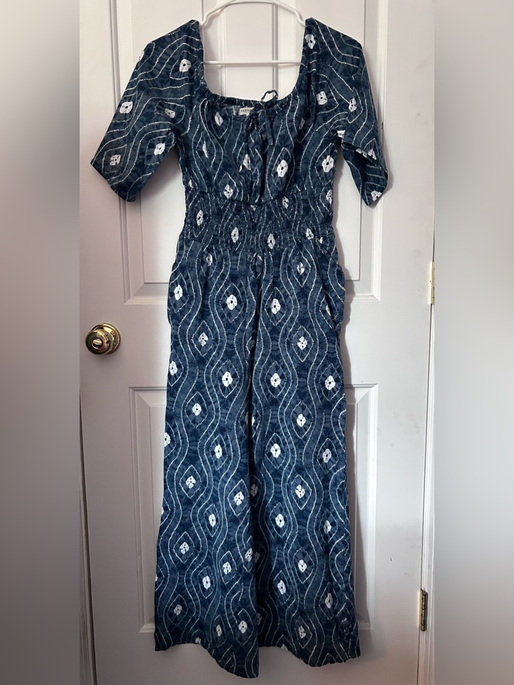 Earthbound Trading Co Geo Print Wide Leg Jumpsuit Size Medium